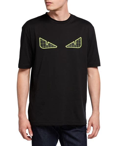 fendi men's fluorescent eyes graphic t-shirt|Fendi Men's Fluorescent Eyes Graphic T.